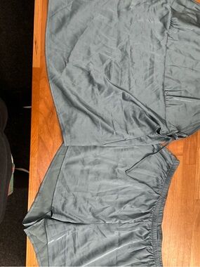 Danskin Slate Blue Satin Loungewear Top and Shorts